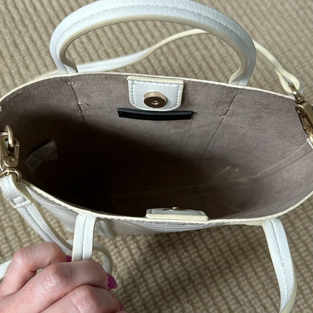 Elizabeth and James White Croc Print Purse - Picture 4 of 5